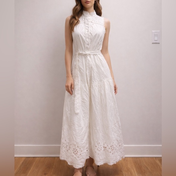 Avec Les Filles Dresses & Skirts - Avec Les Filles White Eyelet Lace Maxi Dress NOT for Sale